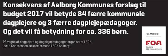 Konsekvens af Aalborg Kommunes forslag til budget 2017